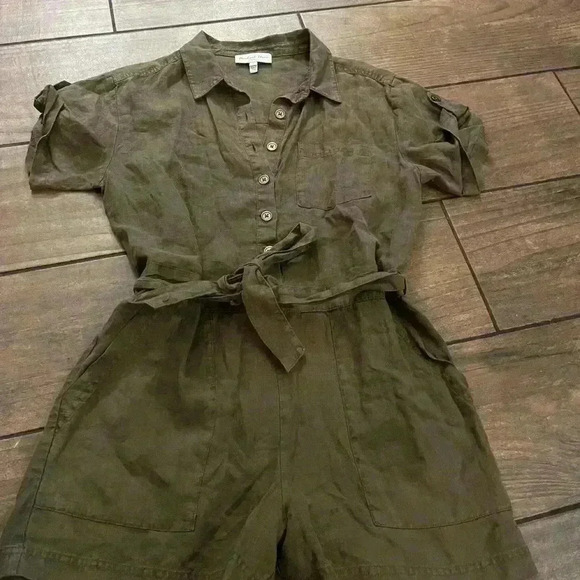 NWOT MICHAEL STARS Finn linen romper small - Picture 3 of 5